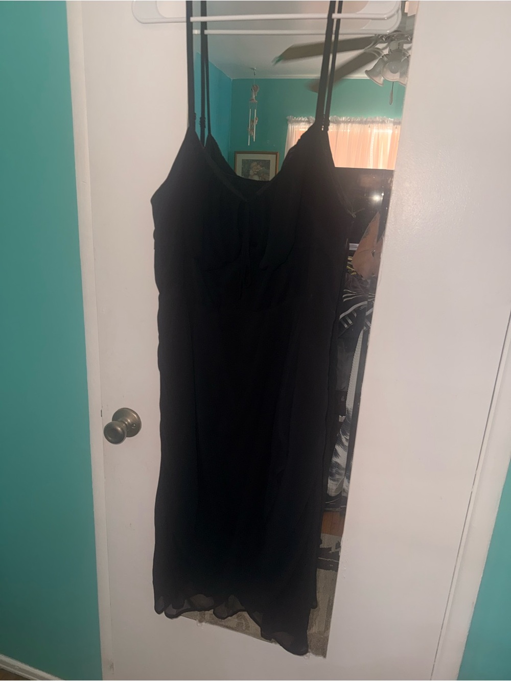 SHEIN Black Spaghetti-Strap Midi Slip Dress
